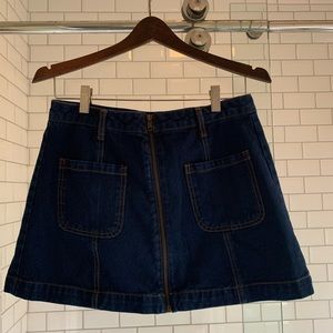 Front Zip Jean Skirt
